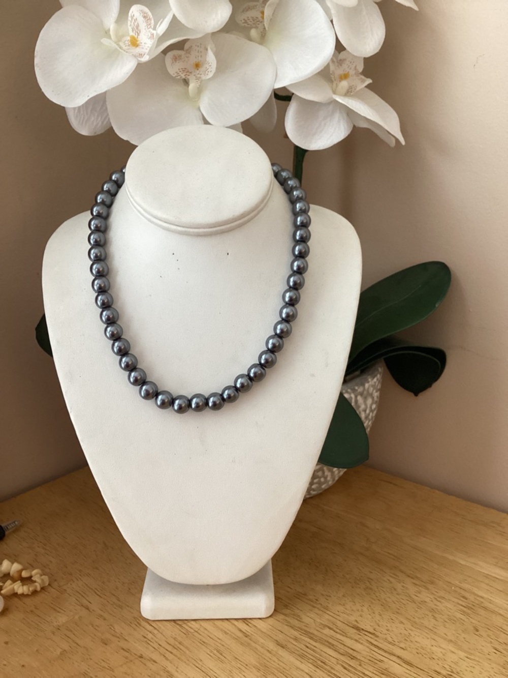 925 STERLING SILVER GREY PEARL NECKLACE